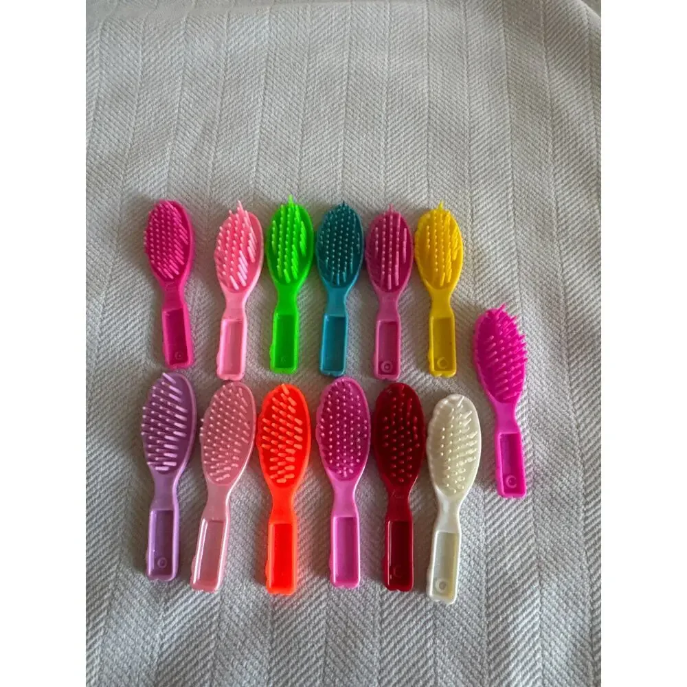 Mixed Lot of 10 Vintage Doll Hair Shell Brushes Assorted Colors Barbie